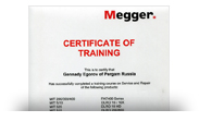 Сертификат MEGGER
