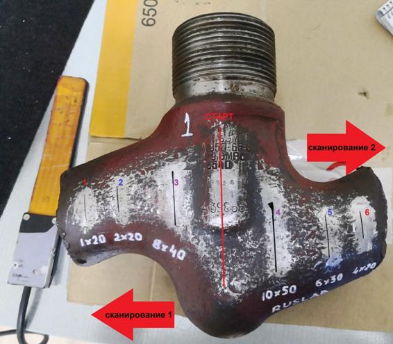  Схема сканирования образца 1