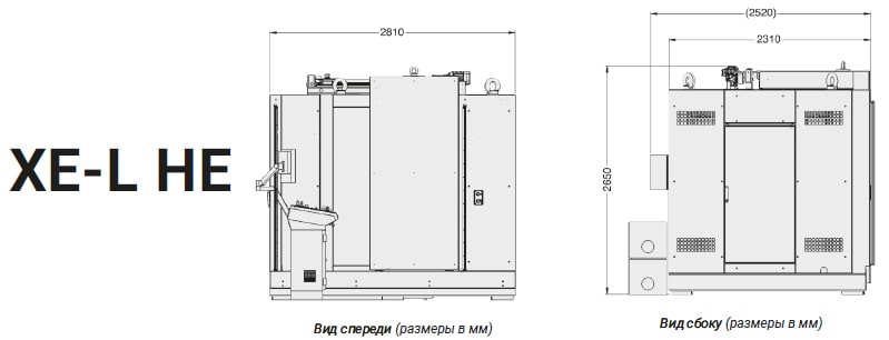 Габаритные размеры рентгеновской установки XE-L HE