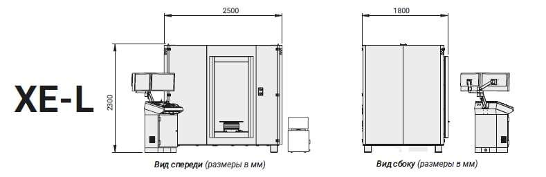 Габариты рентгеновской установки XE-L