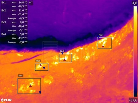 Термограмма мест утечек метана на ТБО