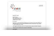 Авторизационное письмо DRS Technologies