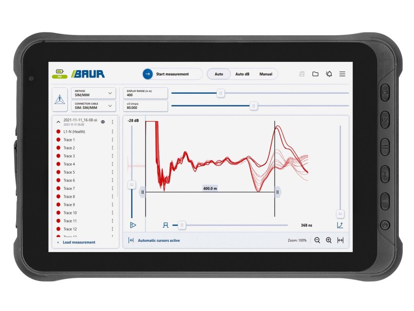 Планшетный ПК со скриншотом приложения BAUR BUI-F