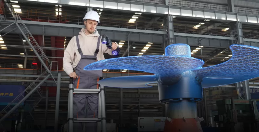 Оцифровка лопасти 3D сканером KSCAN-E